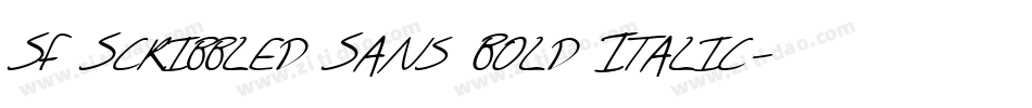 SF Scribbled Sans Bold Italic字体转换